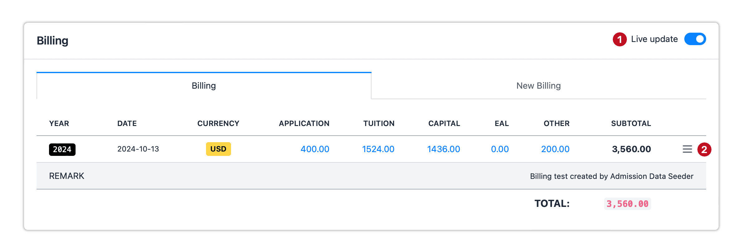 View Billing