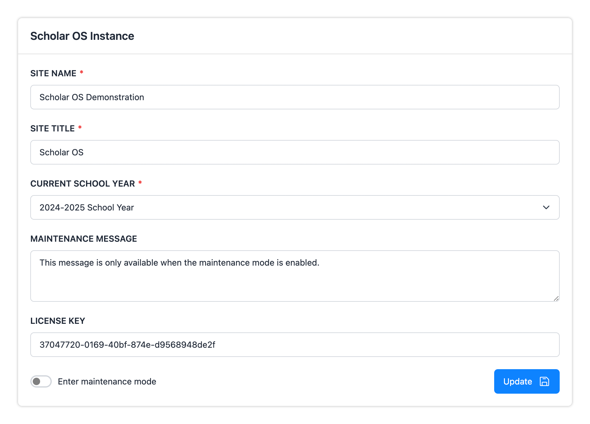 Instance Settings